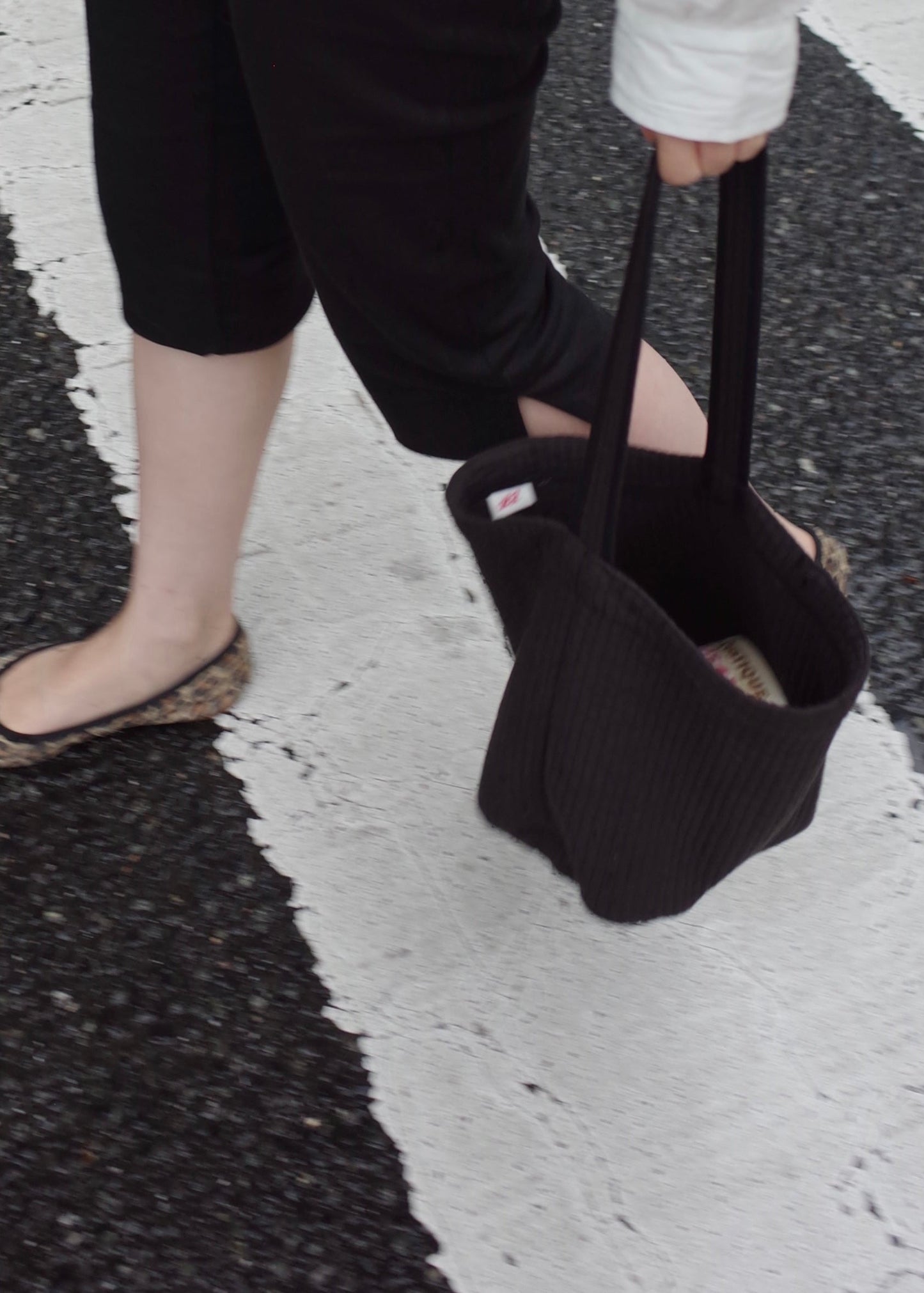 Quilt Basket Bag / Black