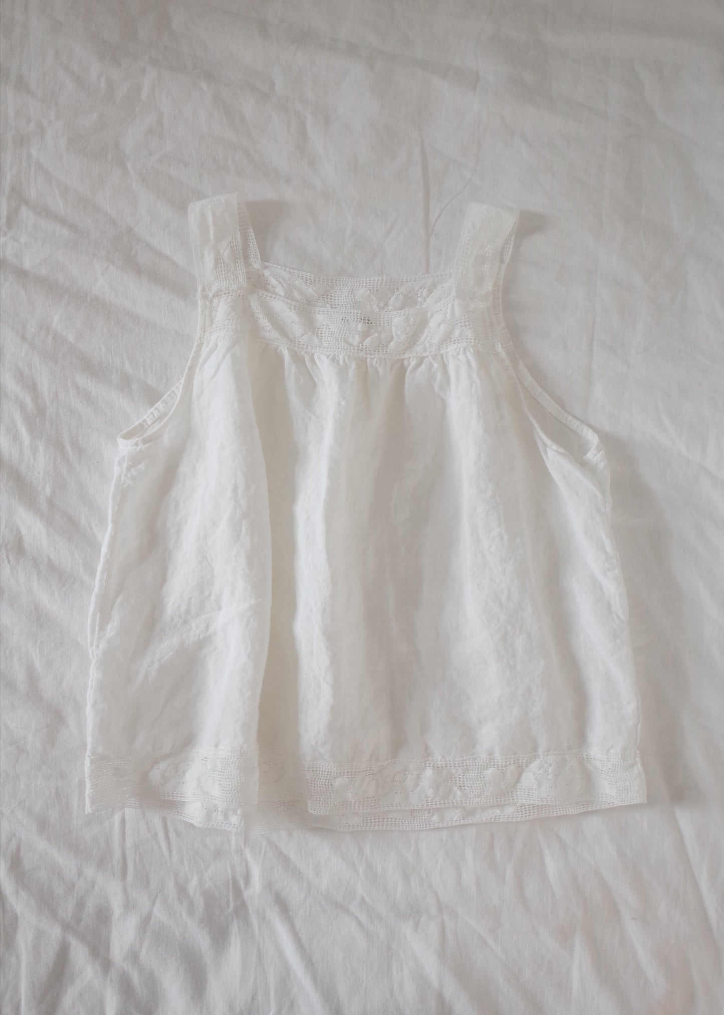 Lace Linen Camisole / White