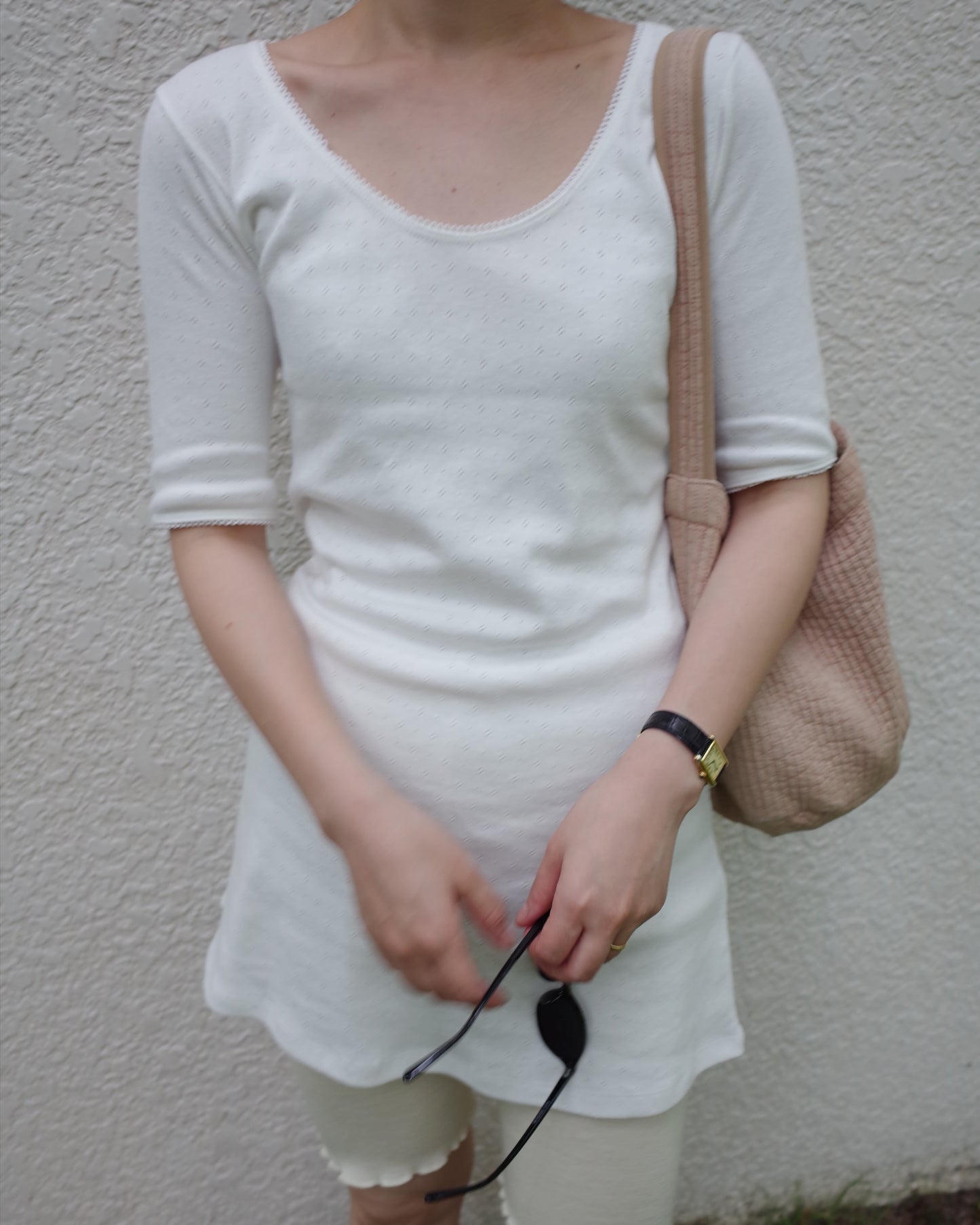 Eyelet Cotton Dress / White