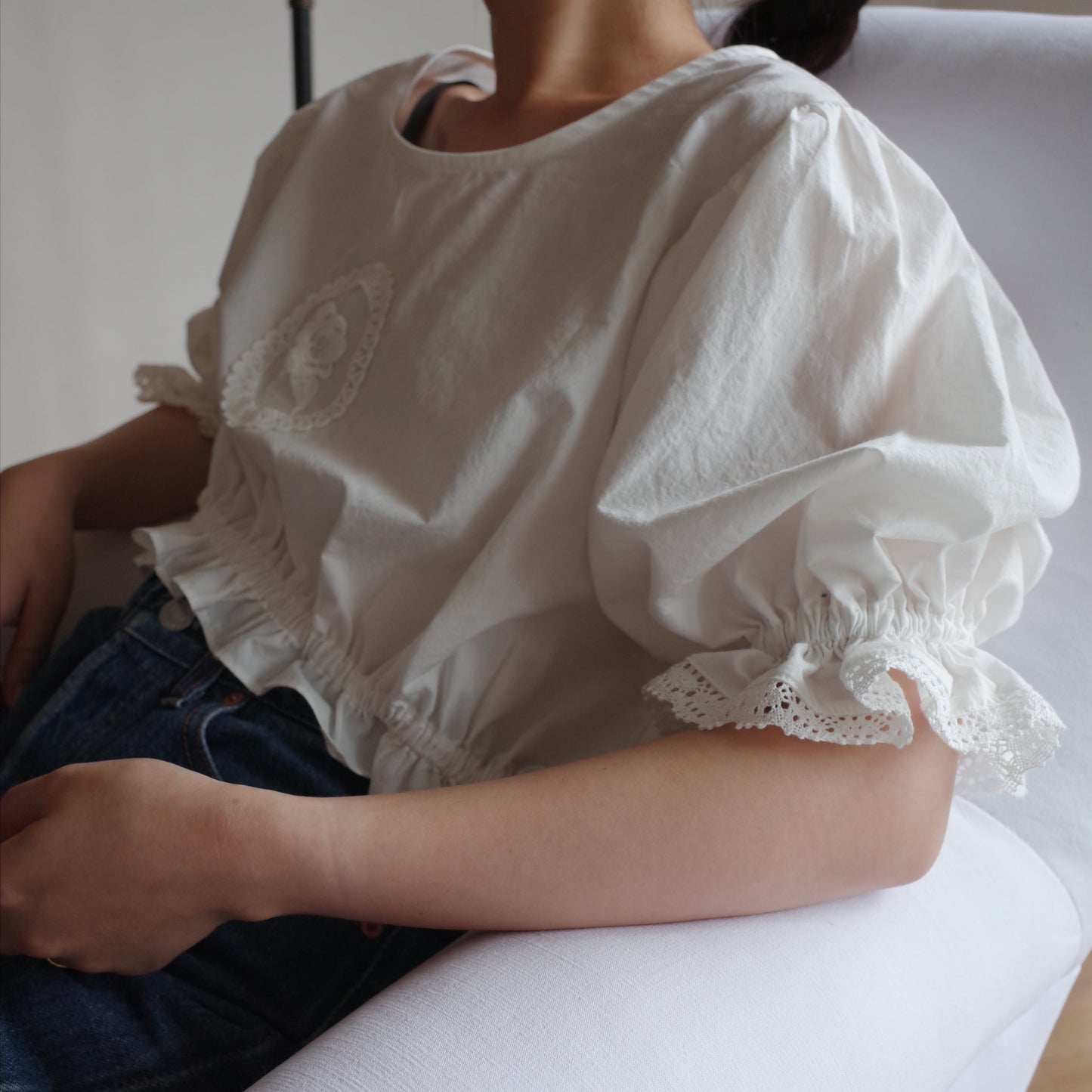 Rose Lace Blouse / White