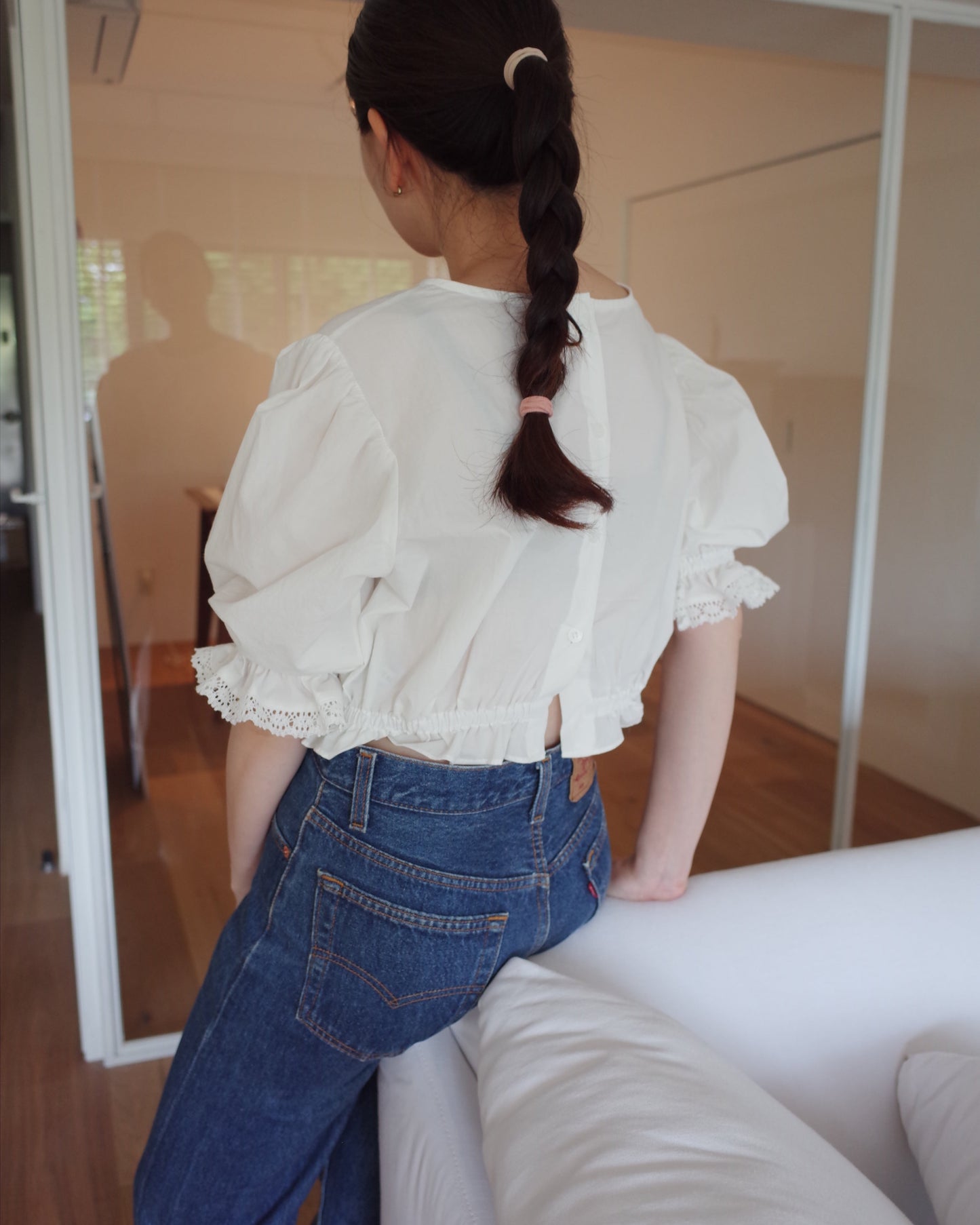Rose Lace Blouse / White