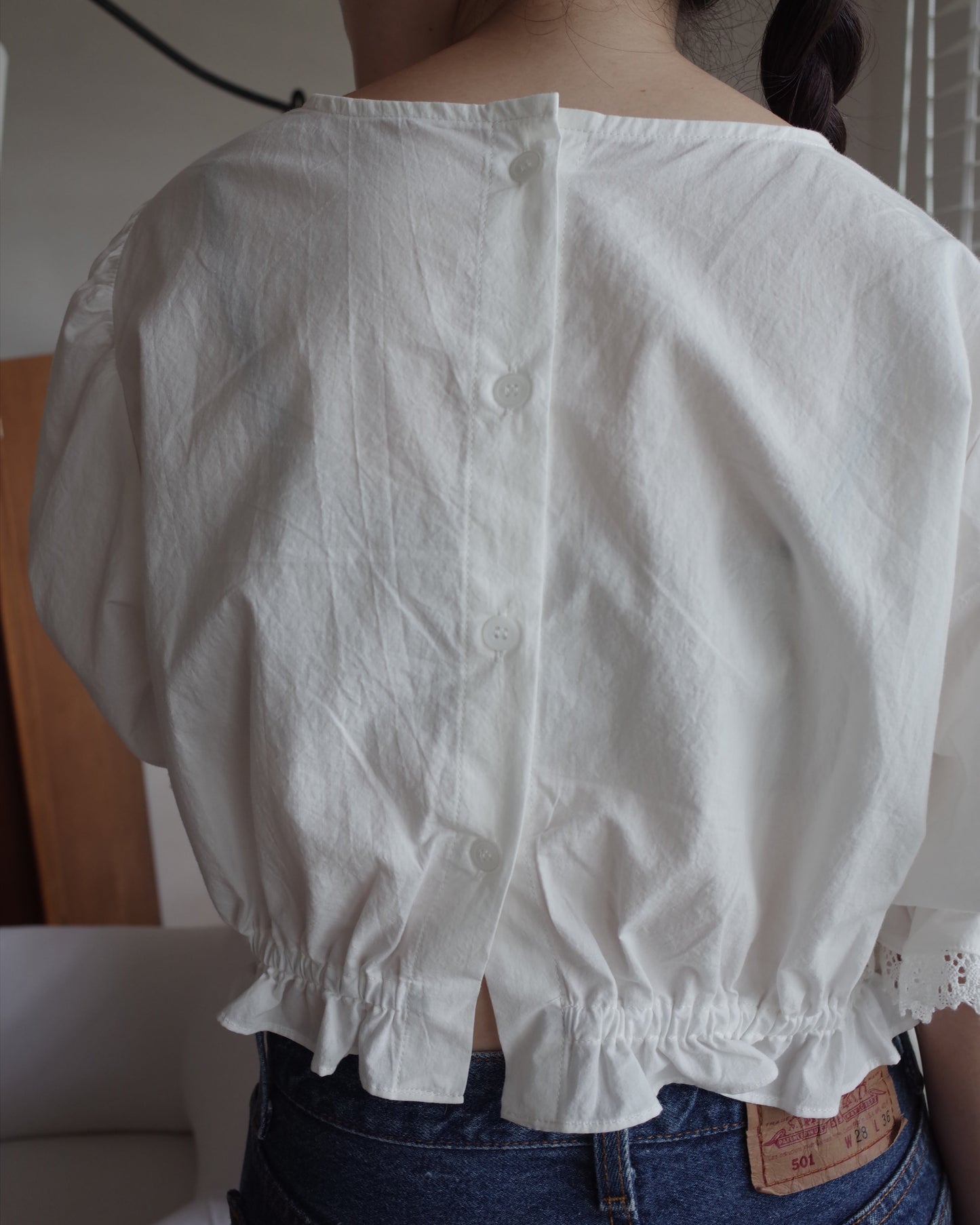 Rose Lace Blouse / White