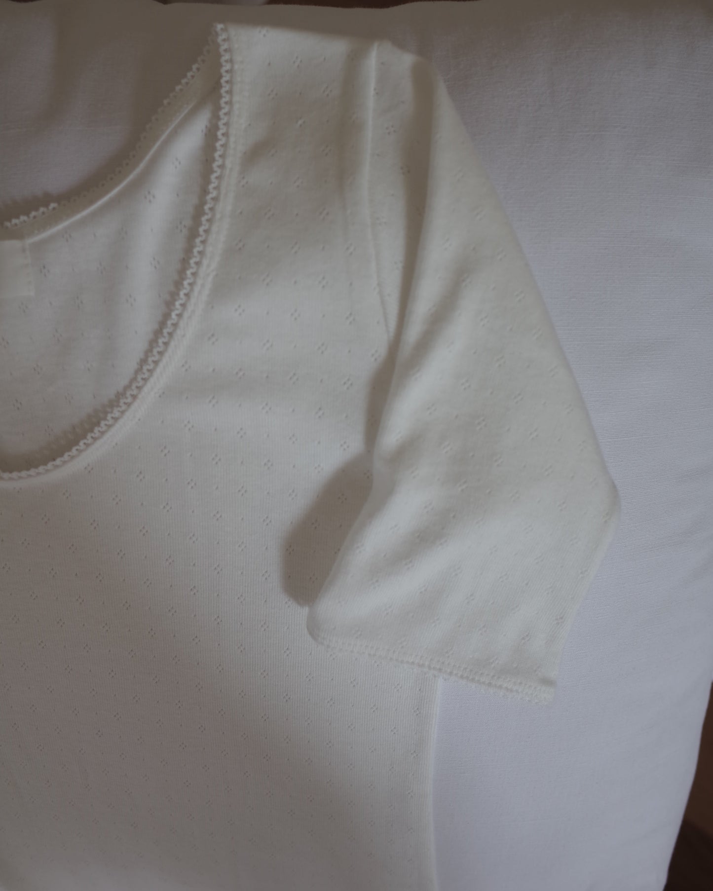 Eyelet Cotton Dress / White