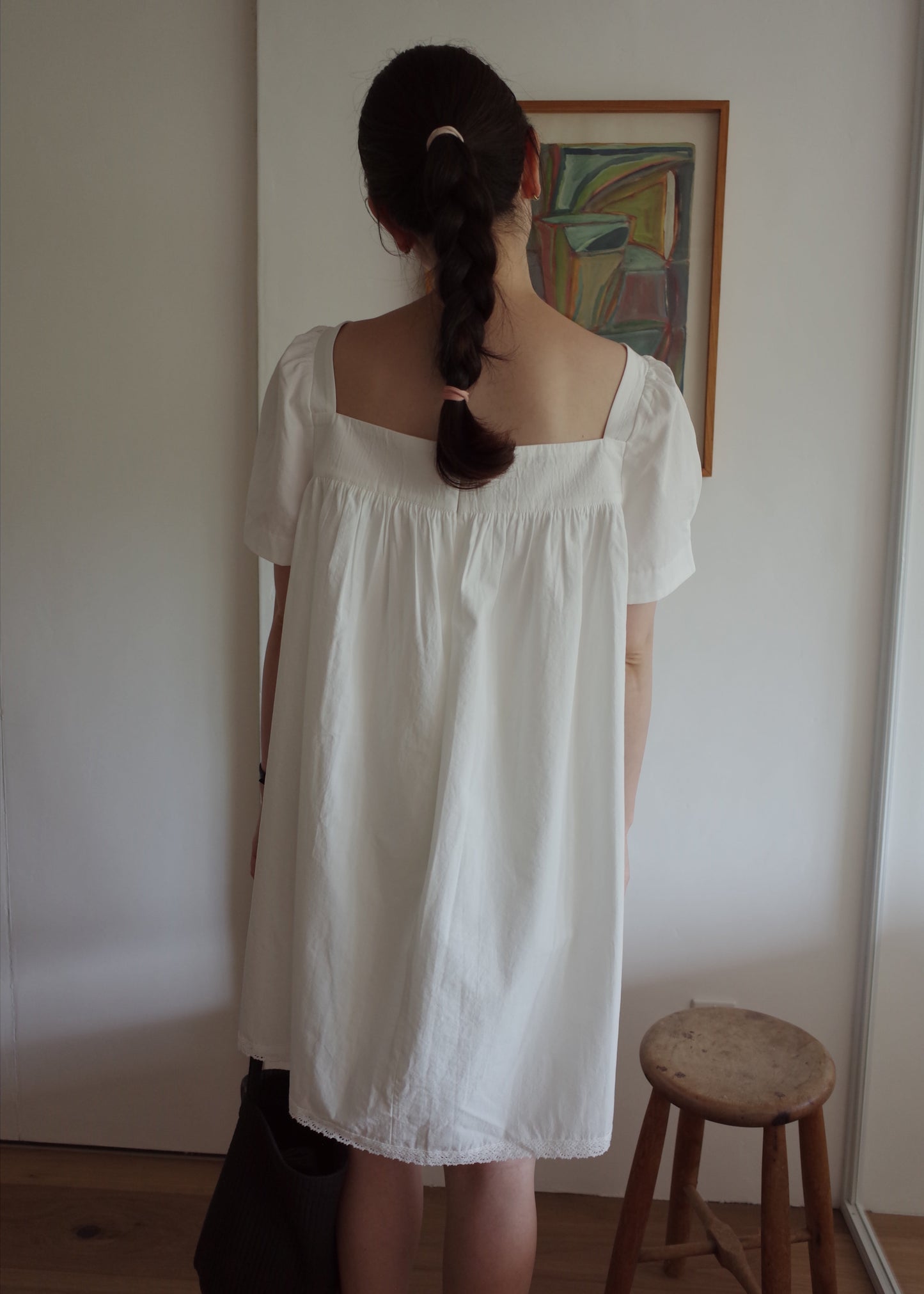 Rose Lace Dress / White