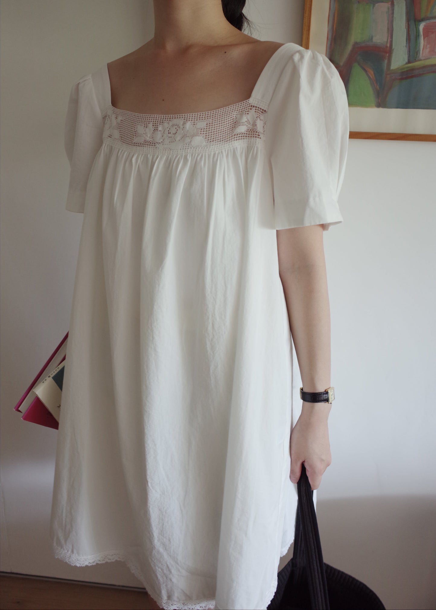 Rose Lace Dress / White