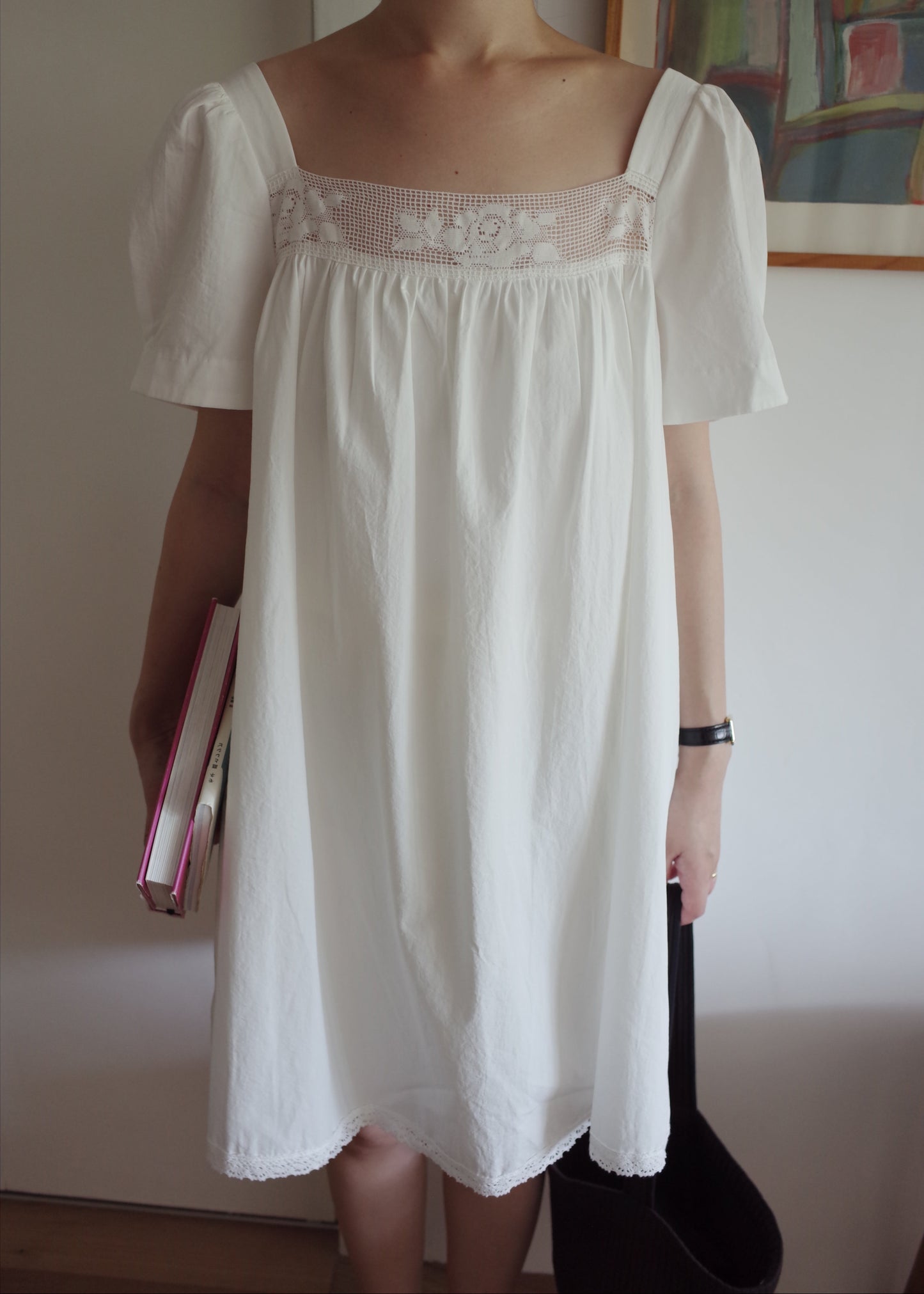 Rose Lace Dress / White