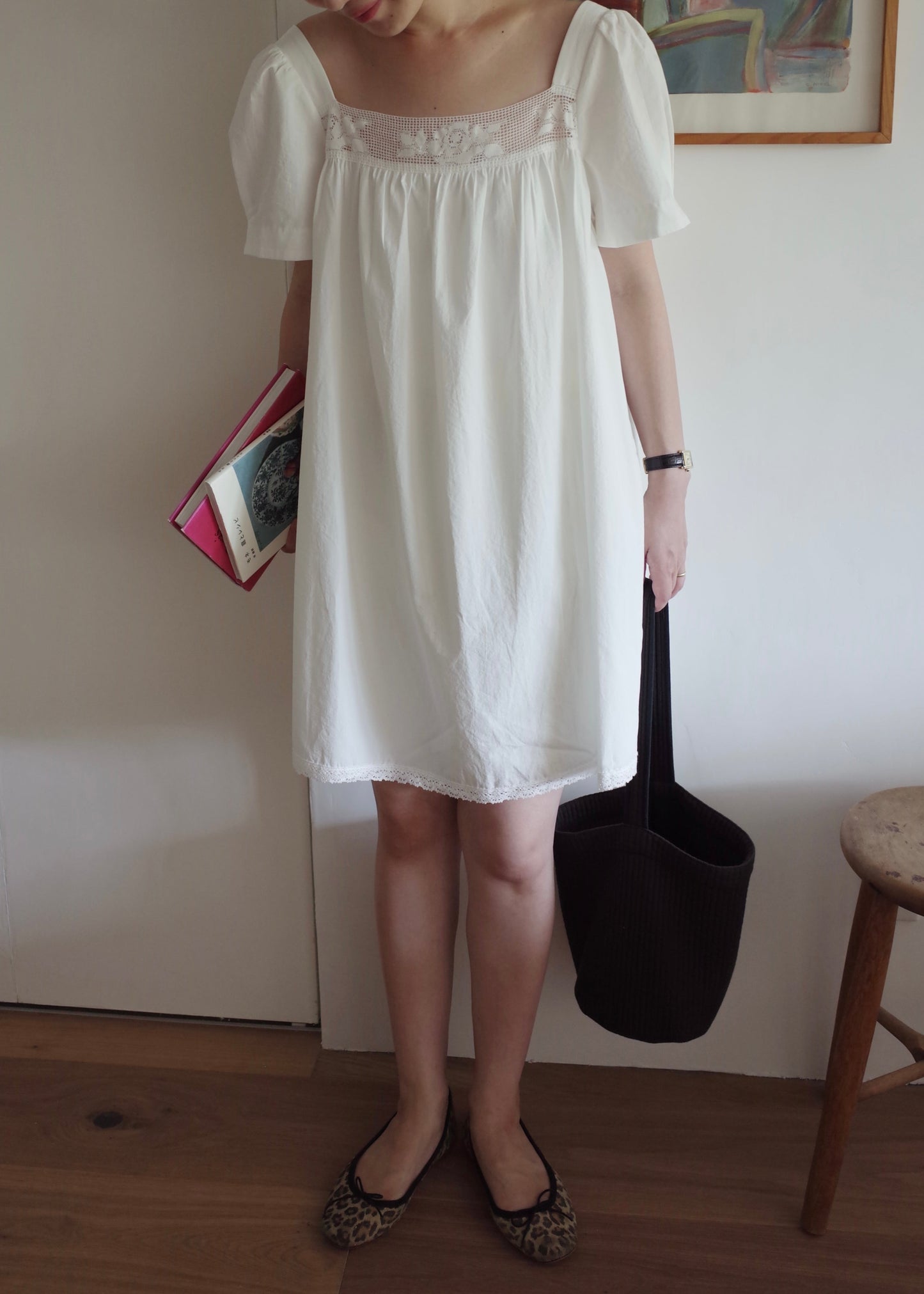 Rose Lace Dress / White