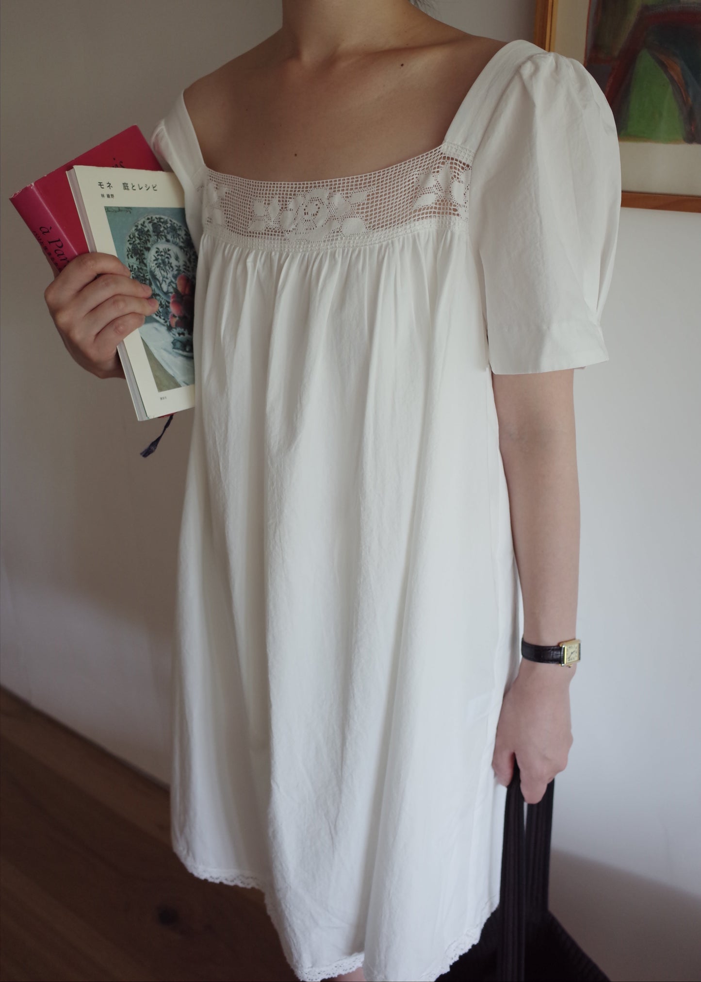 Rose Lace Dress / White