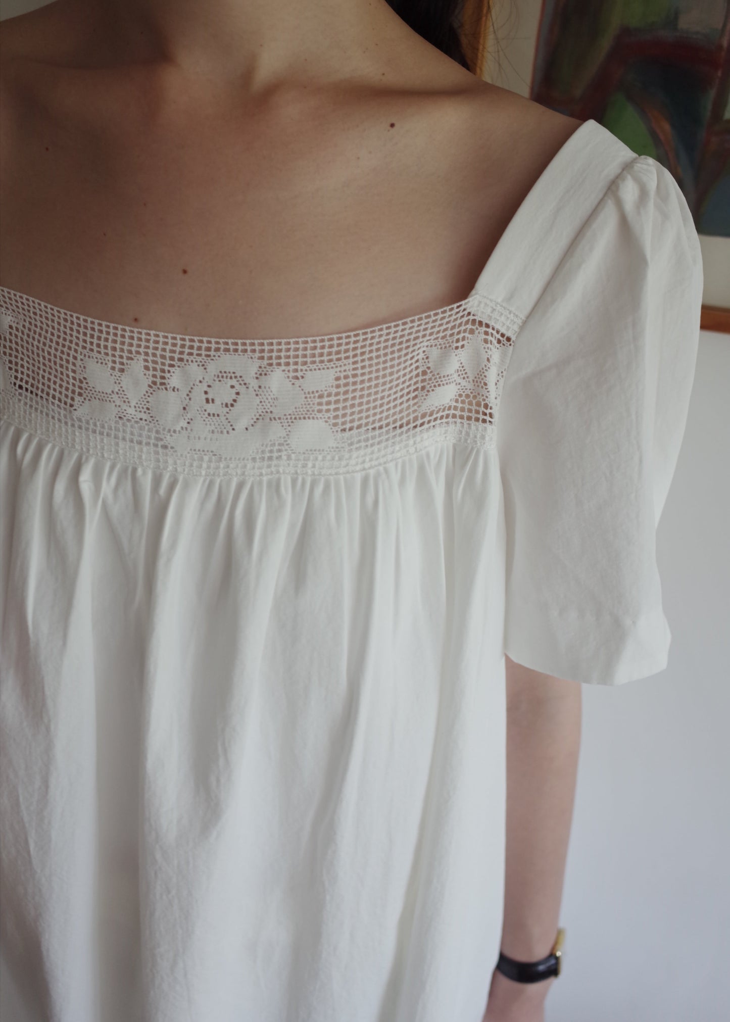 Rose Lace Dress / White