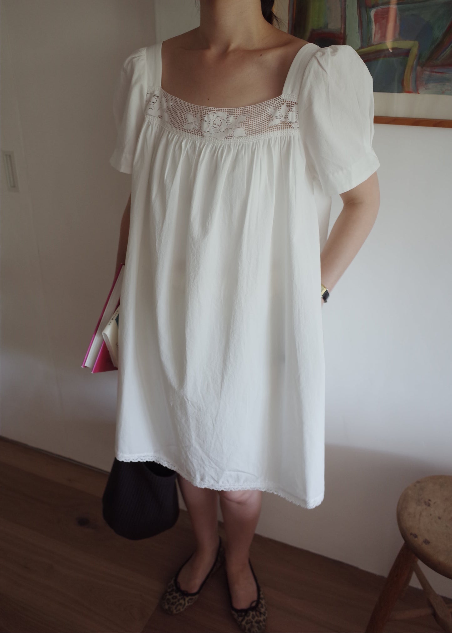Rose Lace Dress / White